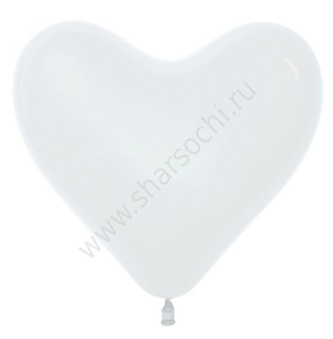 Сердце (16''/41 см) Белый (005), пастель, 100 шт.