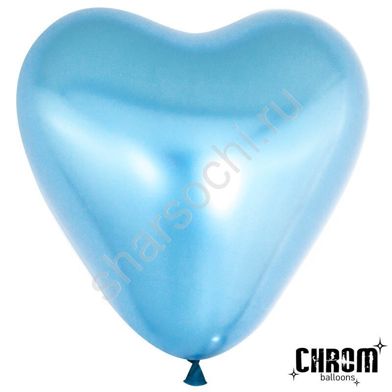 Сердце (12''/30 см) Синий, хром, 50 шт.