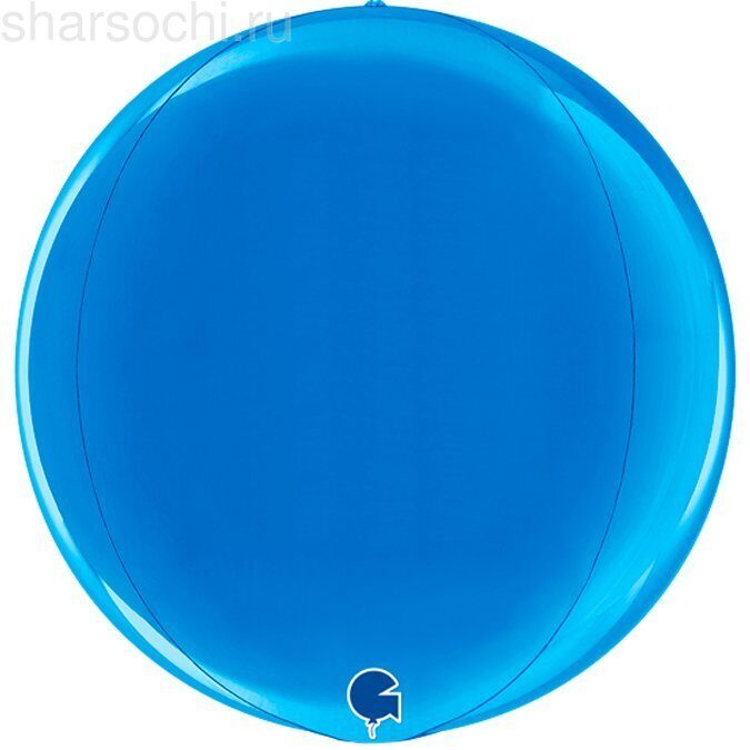 Шар (18''/46 см) Сфера 3D, Синий, 1 шт.