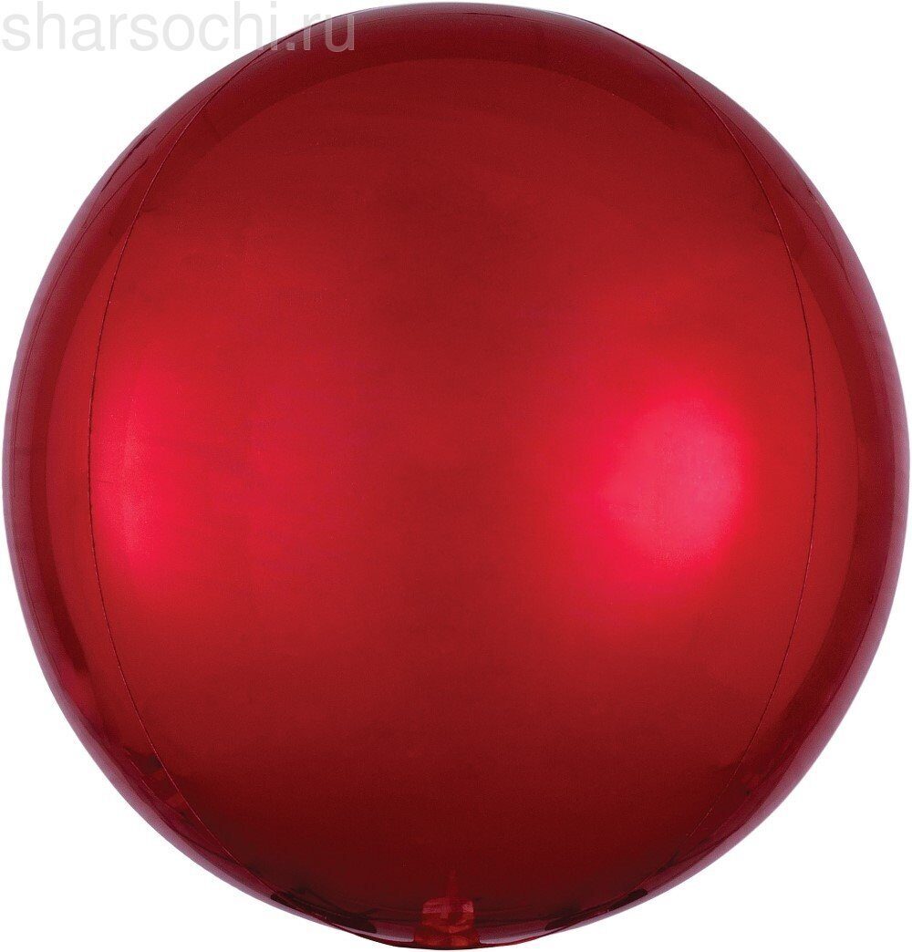 Шар (24''/61 см) Сфера 3D, Красный, 1 шт.