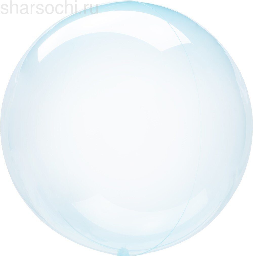 Шар (18''/46 см) Сфера 3D, Deco Bubble, Голубой, Кристалл, 10 шт.