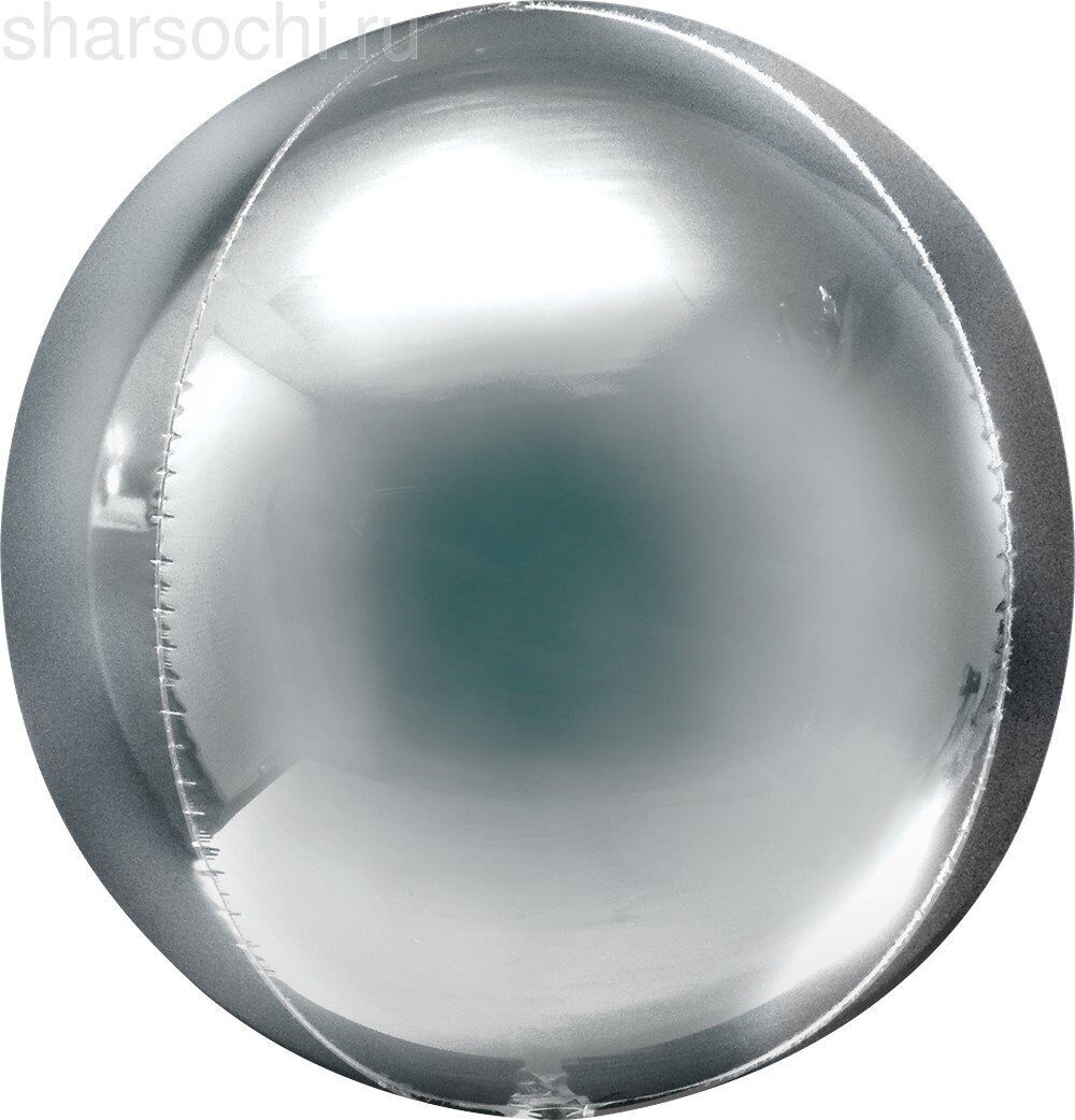 Шар (22''/56 см) Сфера 3D, Серебро, 1 шт.