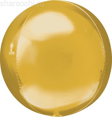 Шар (18''/46 см) Сфера 3D, Золото, 1 шт.